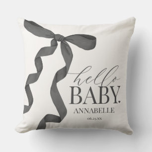 Black Coquette Bow Girl Babydusche Geschenk Kissen