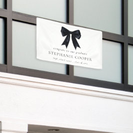 Black Coquette Bow Glückwunsch zum Grad Abschluss Banner