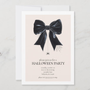 Black Coquette Bow Halloween-Party Einladung