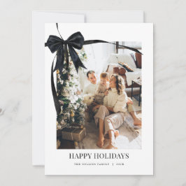 Black Coquette Bow Holiday Foto Weihnachtskarte Feiertagskarte