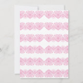 Black Coquette Bow Pink Lace Brautparty Einladung (Rückseite)