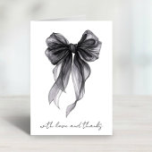 Black Coquette Bow Watercolor Brautparty Dankeskarte