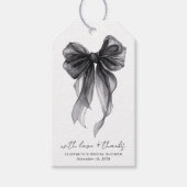 Black Coquette Bow Watercolor Brautparty Geschenkanhänger (Vorderseite)