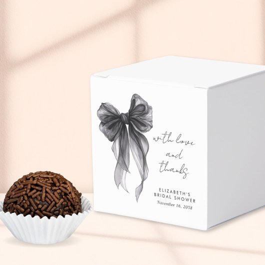 Black Coquette Bow Watercolor Brautparty Geschenkschachtel
