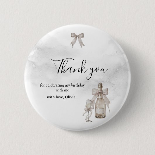 Black Coquette Minimalist Elegant 50th Birthday Button (Vorderseite)