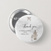 Black Coquette Minimalist Elegant 50th Birthday Button (Vorne & Hinten)