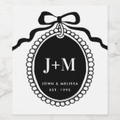 Black Coquette Monogram Charm Weinetikett (Einzelnes Label)