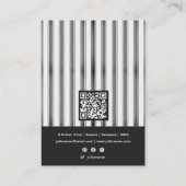 Black Coquette Preppy Stripe Jewelry Display Visitenkarte (Rückseite)
