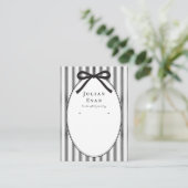 Black Coquette Preppy Stripe Jewelry Display Visitenkarte (Stehend Vorderseite)