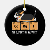Black Corgi die Elemente des Glücks Pediotric ta Keramik Ornament (Hinten)
