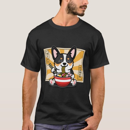 Black Corgi T-Shirt (Vorderseite)