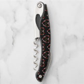 Black corkscrew with a pink and red heart kellnermesser (Vorderseite)