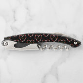 Black corkscrew with a pink and red heart kellnermesser (Vorderseite)