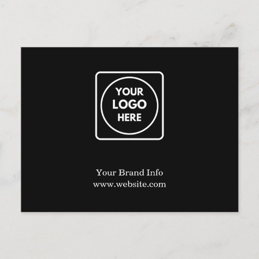 Black Corporate Postcard | Benutzerdefiniert Beruf Postkarte (Vorderseite)