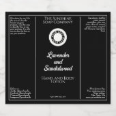 Black cosmetics bottle label with logo schaumweinetikett (Einzelnes Label)