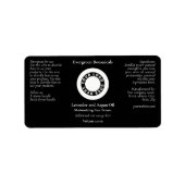 Black cosmetics dropper bottle label with logo adressaufkleber (Vorne)
