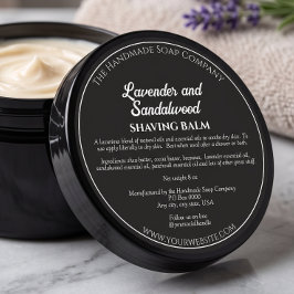 Black Cosmetics Jar Label mit Inhaltsstoffen Runder Aufkleber