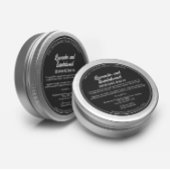 Black Cosmetics Jar Label mit Inhaltsstoffen Runder Aufkleber