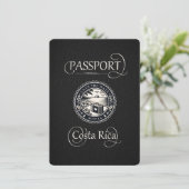 Black Costa Rica Passport Save The Date (Stehend Vorderseite)