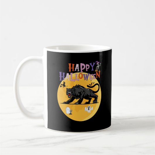 black cougar on halloween night kaffeetasse (Links)