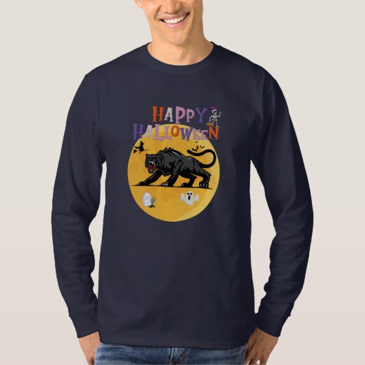 black cougar on halloween night T-Shirt (Vorderseite)