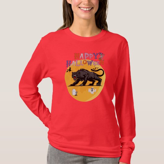 black cougar on halloween night T-Shirt (Vorderseite)