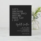 Black Couple Dusche, bevor sie sagen, ich tue Brid Einladung (Stehend Vorderseite)