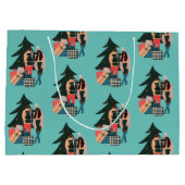 Black Couple First Christmas Wrapper Große Geschenktüte (Rückseite)