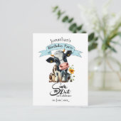 Black Cow Birthday Boy Postcard Postkarte (Stehend Vorderseite)