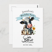 Black Cow Birthday Boy Postcard Postkarte (Vorne/Hinten)