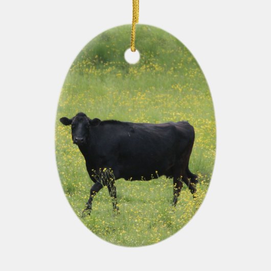 Black Cow Keramik Ornament (Vorne)