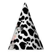 Black Cow Print First Birthday Party Hat Partyhütchen (Rechts)