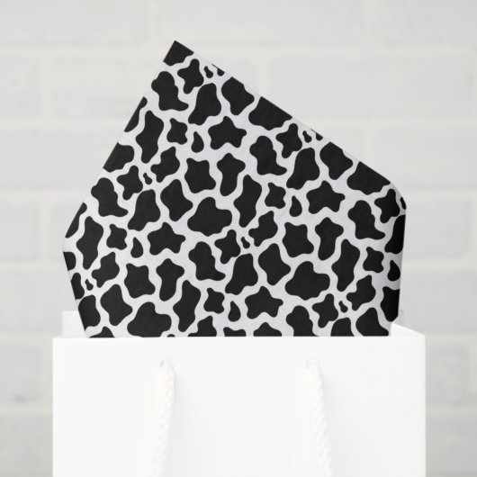 Black Cow Print Tissue Paper Seidenpapier (Geschenk Tasche)