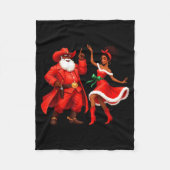 Black Cowboy And Santa Cowgirl Christmas Western X Fleecedecke (Vorderseite)