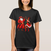 Black Cowboy And Santa Cowgirl Christmas Western X T-Shirt (Vorderseite)