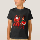 Black Cowboy And Santa Cowgirl Christmas Western X T-Shirt (Vorderseite)