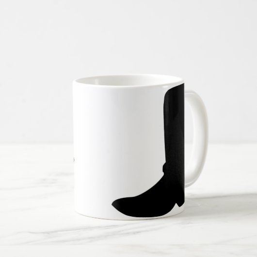 Black Cowboy Boot mit Spurs Kaffeetasse (VorderseiteRechts)