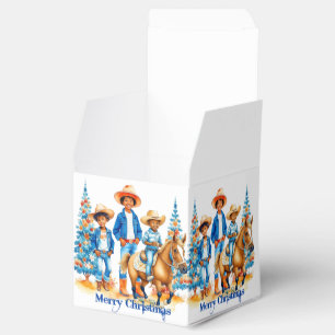 Black Cowboy Cowgirl Kinder mit Horse Merry Christ Geschenkschachtel