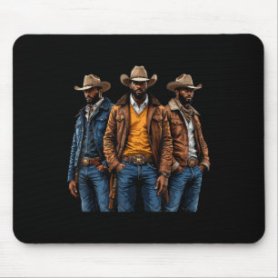 Black Cowboy Melanin American Western Rode Mousepad
