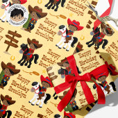 Black Cowboy Personalisiert Wrapper Geschenkpapier