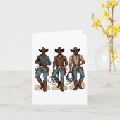 Black Cowboy Western Rodeo Melanin Black History T Karte (Gelbe Blume)