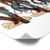 Black Cowboy Western Rodeo Melanin Black History T Poster (Ecke)