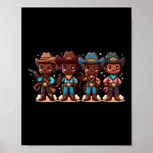 Black Cowboy Western Rodeo Melanin Black History T Poster