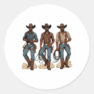 Black Cowboy Western Rodeo Melanin Black History T Runder Aufkleber
