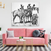 Black Cowboys in Bonham, Texas, c.1890 (b/w Foto) Leinwanddruck (Insitu (Wohnzimmer))