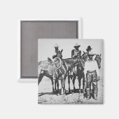 Black Cowboys in Bonham, Texas, c.1890 (b/w Foto) Magnet (Vorderseite/Rückseite)