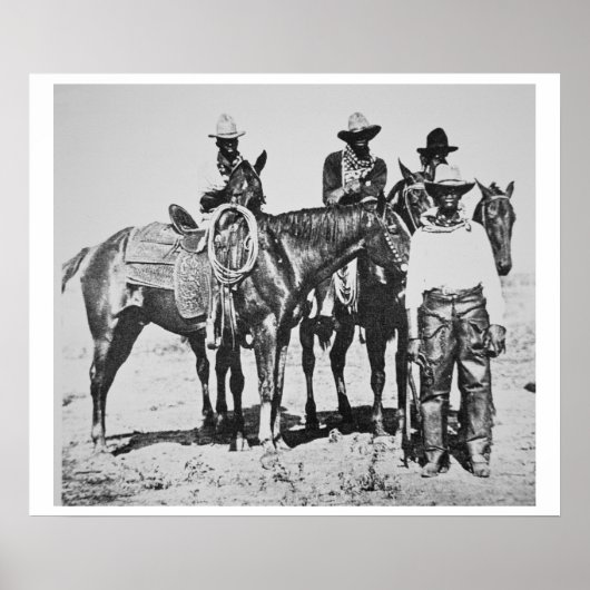 Black Cowboys in Bonham, Texas, c.1890 (b/w Foto) Poster (Vorne)