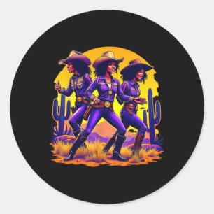 Black Cowgirl Texas Western Rodeo Melanin Black Hi Runder Aufkleber