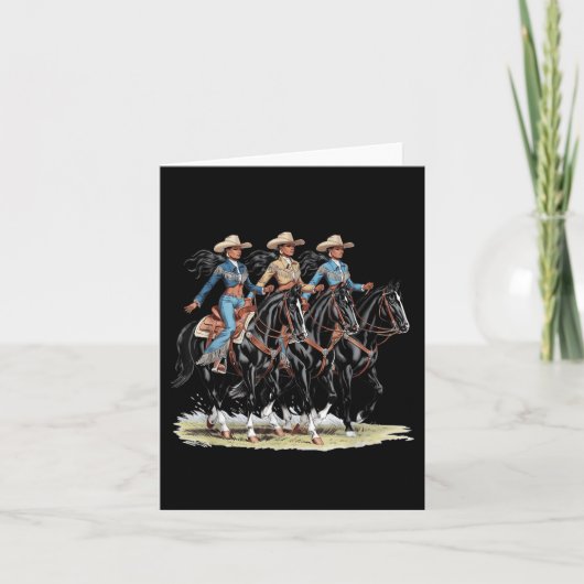 Black Cowgirl Western Melanin Rodeo Afrikanische H Karte (Vorderseite)