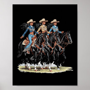 Black Cowgirl Western Melanin Rodeo Afrikanische H Poster